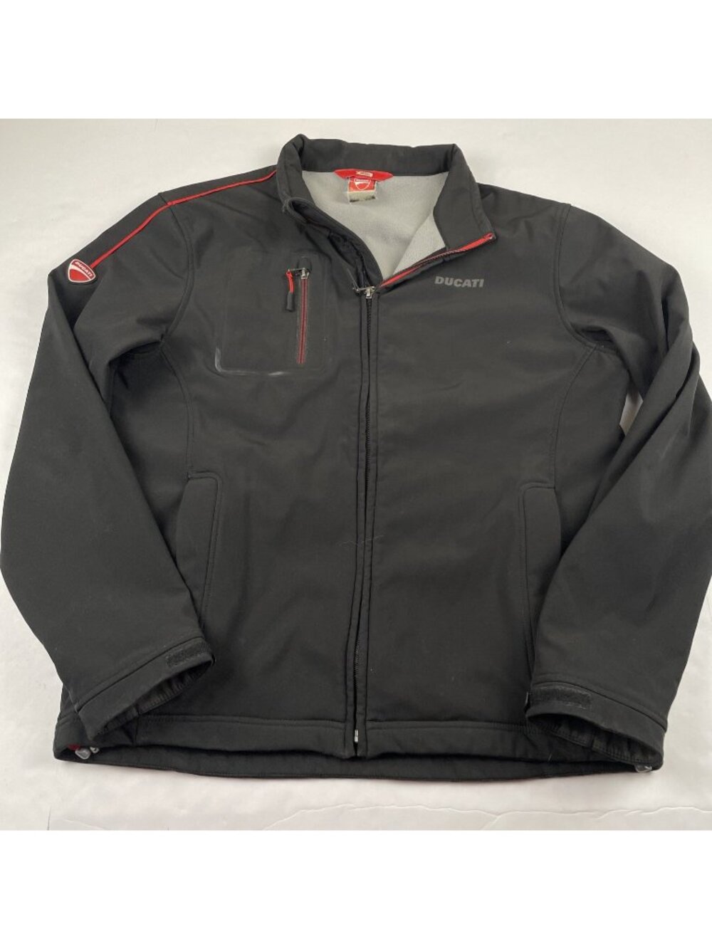 Ducati Windproof Softshell Jacket Men’s XL Black Red Stretch Motorcycle Casual